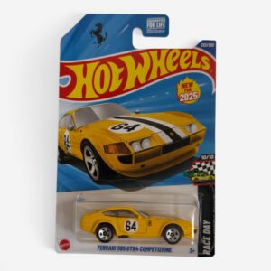 Hot Wheels 2025 Ferrari 365 GTB4 Competizione Race Day 10/10 #222/250 – Yellow Diecast Collectible diecast collectible